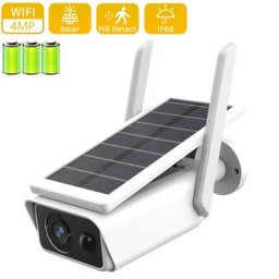 Camera de Surveillance exterieure solaire ip WiFi hd 4MP Etanche IP66 Dispositif de securite sans