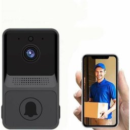 Sonnette vidéo sans fil, la sonnette intelligente compatible fonctionne avec, se connecte sans fil
