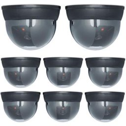 Fausse caméra surveillance, lot de 8, 360 degrès, lampe led, angle réglable, factice, pour