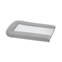 Matelas a langer pvc gris perle + 2 éponges - Gris - Domiva