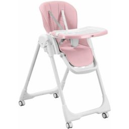 Baby Vivo - Chaise Haute pour Bébé / Enfant en Plastique - Tippy en Bubblegum