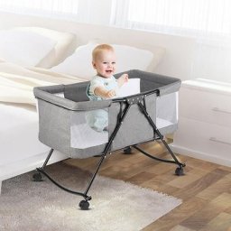 Berceau Bébé Pliable de 0-36 Mois Lit Bébé Portable de Voyage avec Ciel Moustiquaire 20KG
