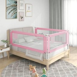 Barrière de lit enfant Barrière de sécurité | Rose 140x25 cm Tissu 58149 - Rose
