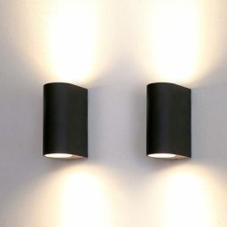 2pcs Applique Murale Exterieur Aluminium Up/Down Eclairage Exterieur/Interieur, IP44 Étanche noir