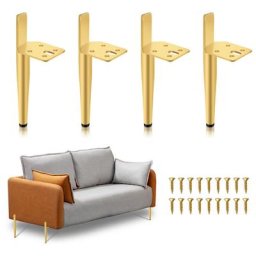4X Pieds de meuble Pieds de socle Pieds de meuble Pied d'armoire Lit Réglable-Métal-20cm - Doré