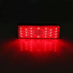 Universel Moto Scooter Cyclomoteur Rectangle led Réflecteur Feu Stop Feu Stop Rouge