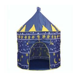 Live House - Tente pour Enfant en Forme de Château 135 X105cm Bleu Intérieur extérieur