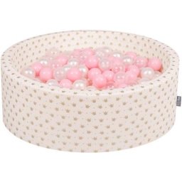 90X30cm/300 Balles ∅ 7Cm Piscine à Balles Pour Bébé Rond Fabriqué En ue, Or-Ecru:Rose