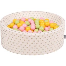 90X30cm/300 Balles ∅ 7Cm Piscine à Balles Pour Bébé Rond Fabriqué En ue, Or-Ecru:Vert