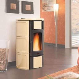 Nordica Extraflame - Poele a' granule's thermique La Iside Idro en parchemin de faience 19,0 kw