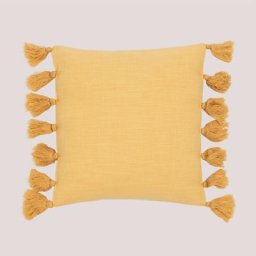 Sklum - Coussin carré en coton (40x40 cm) Tuis Jaune Curry - Jaune Curry