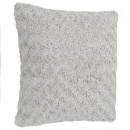 Atmosphera - Coussin déhoussable foururre bouclée gris clair 45x45 créateur d'intérieur - Gris