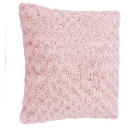Atmosphera - Coussin déhoussable fourrure bouclée rose 45x45 créateur d'intérieur - Rose