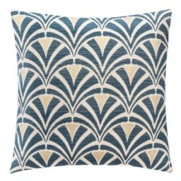 Atmosphera - Housse de coussin chenille Art Déco 40x40 cm - Bleu
