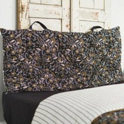 Homemaison - Matelas de sol ou tête de lit black flore Noir 60 x 140 cm - Noir