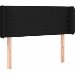 Tête de lit avec oreilles Noir 83x16x78/88 cm Tissu Vidaxl Black