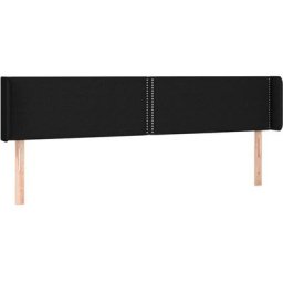 Tête de lit avec oreilles Noir 203x16x78/88 cm Tissu Vidaxl Black