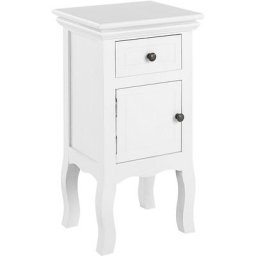 Table de Chevet Rétro Traditionnelle Rangement Chambre à 1 Tiroir Blanche Antio - Blanc