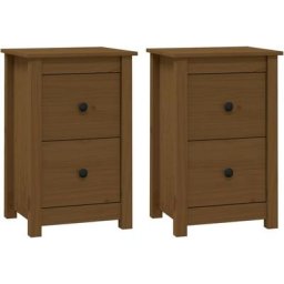 Tables de chevet 2 pcs Marron miel 40x35x61,5 cm Pin solide Vidaxl marron miel