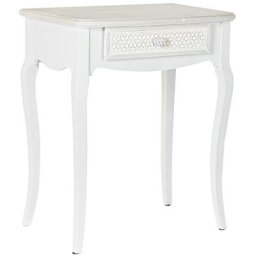 Console / Table console en mdf coloris blanc avec 1 tiroir - Longueur 60 x Profondeur 40 x Hauteur
