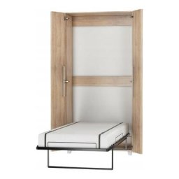 Armoire Lit escamotable Vertical 90x200 cm Sonoma artisan avec porte Lit Rabattable Lit Mural Todor