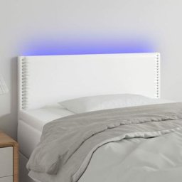 Tête de lit à led Armoire de tête de lit Blanc 80x5x78/88 cm Similicuir 47426 - Blanc