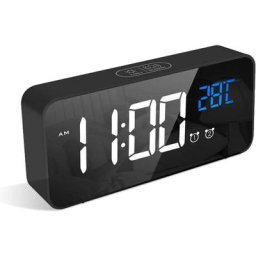 Colnk - Réveil Numérique, Alarm Réveil led avec Fonction Snooze, Charge des Ports usb (Noir)