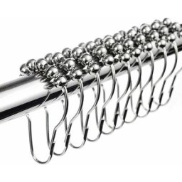 Crochets Anneaux de Rideau de Douche en Acier Inoxydable Chromé -12pcs
