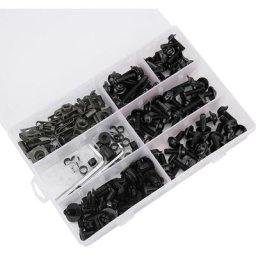 198 pièces/ensemble vis de carénage de pare-brise M5 M6 Kit de boulons moto accessoire noir