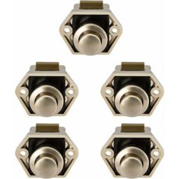 Serrure de meuble 5 pcs Mini Bouton Poussoir Tiroir Armoire Porte Verrouillage Caravane Camping Car