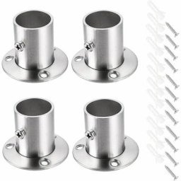 4 paquets de supports de tige à bride en acier inoxydable, support de tuyau à montage mural avec