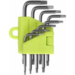 Clés Torx Coudée, Kit de 8 Pièces Clés Allen Torx, Tournevis Etoile T5 T6 T7 T8 T9 T10 T15 T20,