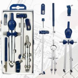 Kit de Compas Metal Boussole Dessin+Convertisseur Compas de Menuisier+Mine Compas de Dessin