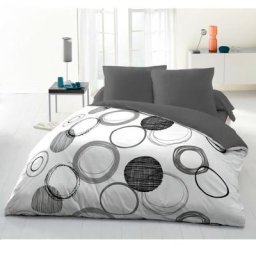 Home Linge Passion - Parure de couette microfibre Audace - 1 housse de couette 240x260 cm + 2 taies