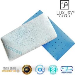 Oreiller gelfresh à mémoire de forme (thermorégulateur) orthopédique & ergonomique - housse en