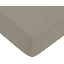 Drap housse uni coton 57 fils gris vison 90x190cm coton unis - vison