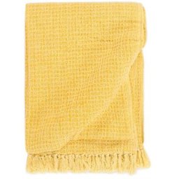 Vidaxl - Couverture en coton 220 x 250 cm Jaune moutarde Mustard yellow