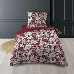 Douceur D'intérieur - Parure de lit Milady bordeaux 140x200 - Bordeaux
