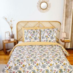 Parure de lit satin de coton wayan 260x240 cm - Vert
