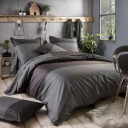 Parure de lit satin de coton Enzo Noir 240x220 cm Tradilinge Noir