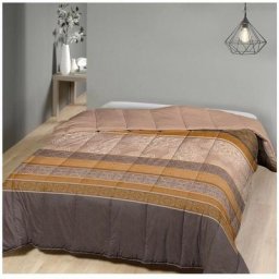Couette imprimée double face 220x240 cm Tomiris - Marron