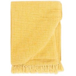Vidaxl - Couverture en coton 125 x 150 cm Jaune moutarde Mustard yellow