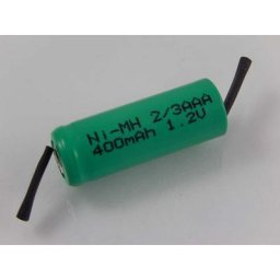 2/3AAA Batterie Ni-MH 400mAh (1.2V) Etiquette soudée en z pour la fabrication de modèles, éclairage