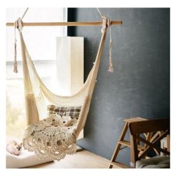 Chaise balançoire hamac intérieur et extérieur corde en coton filé doux taille 120100130cm charge