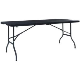 Table pliable de jardin Noir 180x75x72 cm pehd Imitation rotin Vidaxl n/a