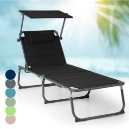 Bain de Soleil, Transat Jardin Exterieur, Chaise Longue de Jardin en Polyester, Imperméable, Chaise