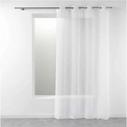 Promo Linge - Voilage à Oeillets - Rideau Transparent en Polyester (140x240 cm) - 1 unité - blanc.