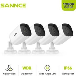 Sannce - tvi Caméra de surveillance extérieur 1080p caméra bullet blanc filaire vision nocture 20m