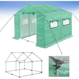 Serre à tomates Serre de jardin tunnel 3x2x2m Green House Kit avec porte à fermeture éclair