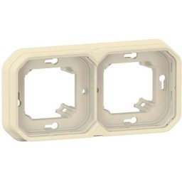 Support plaque encastré 2 postes montage horizontal/vertical Plexo sable / Legrand